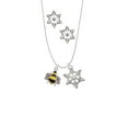thumbnail image 2 of Delight Jewelry Silvertone Enamel Bee Silver tone Snowflake Charm Necklace and Stud Earrings, 2 of 4