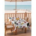 thumbnail image 2 of Outdoor Tablecloth with Umbrella Hole for Patio/Picnic/Party/Camping, Farmhouse Rooster Waterproof Table Cloth Rectangle Table Cover Washable, Country Watercolor Flowers Wood Grain (60"x 120"), 2 of 8