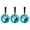 Teal With Black Hooks, variant on Luxury Round Teal Blue Crystal Shower Curtain Hooks, Rhinestone Rings with Glide Balls, Rust-Proof Metal, Set of 12, Black Hooks