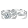 thumbnail image 3 of 925 Sterling Silver Engagement Ring Set for Women Princess Cut Cubic Zirconia Wedding Ring Bridal Set Size 5-10, 3 of 4