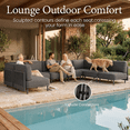 thumbnail image 2 of LayinSun 7 Pieces Outdoor Patio Furniture Set,Modular L-Shaped Sectional Sofa Set with 7" Thick Cushions, 2 of 7