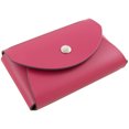 thumbnail image 2 of JAM Italian Leather Snap Business Card Cases with Round Flap, 2-1/4" x 3-1/2" x 3/4", Fuchsia, Sold Individually, 2 of 3