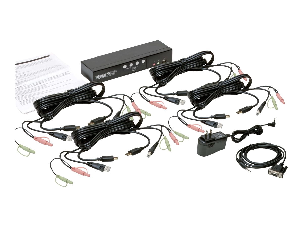 Eaton Tripp Lite Series 4-Port HDMI/USB KVM Switch with Audio/Video and USB Peripheral Sharing - 4 Computer(s) - 1 Local User(s) - 1920 x 1200 - 8 x USB - 5 x HDMI