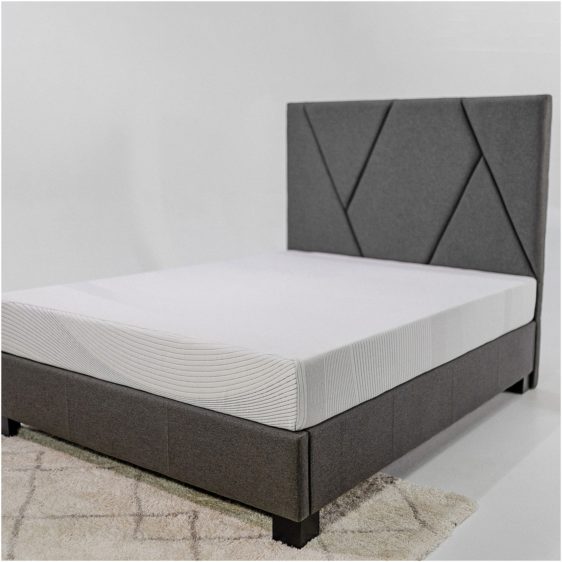 JERFIT 8 Inch Full Size Cooling Mattress, Copper Infused Memory Foam for Pressure Relief, Medium Firm Support Motion Isolation, CertiPUR-US Certified, Breathable Knit Cover, White