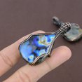thumbnail image 3 of Natural Labradorite Gemstone Handmade Copper Wire Wrap Pendant 2.48", 3 of 4