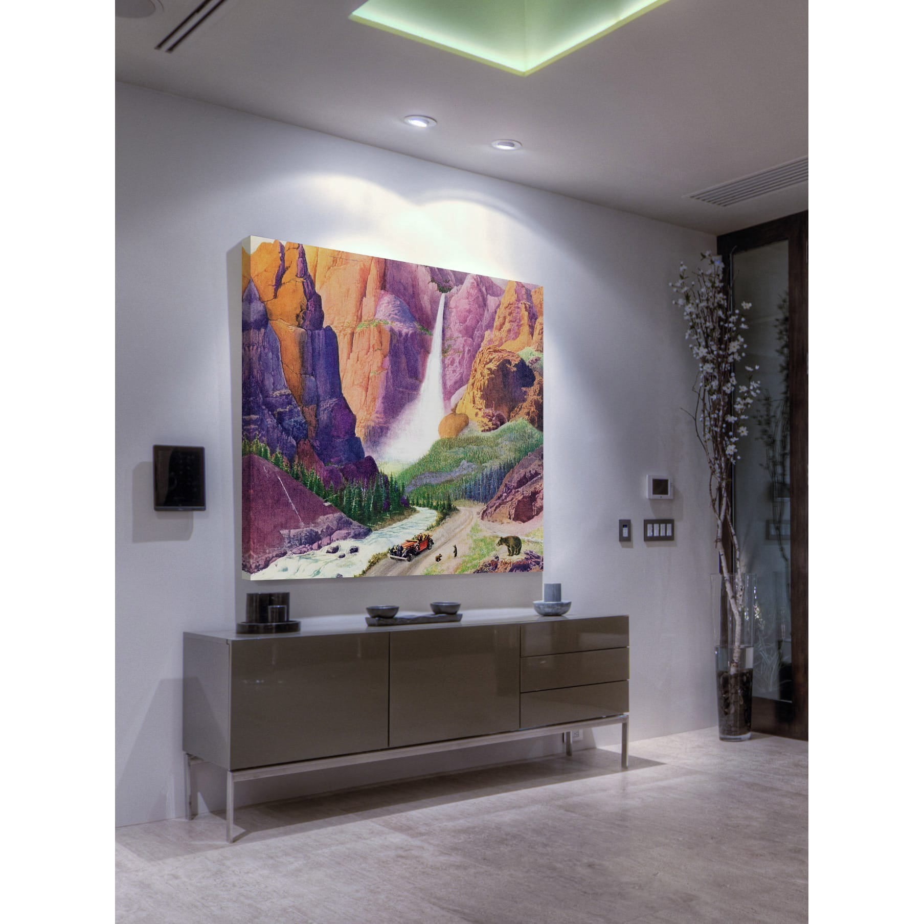 "Bridal Veil Falls" Painting Print on Wrapped Canvas