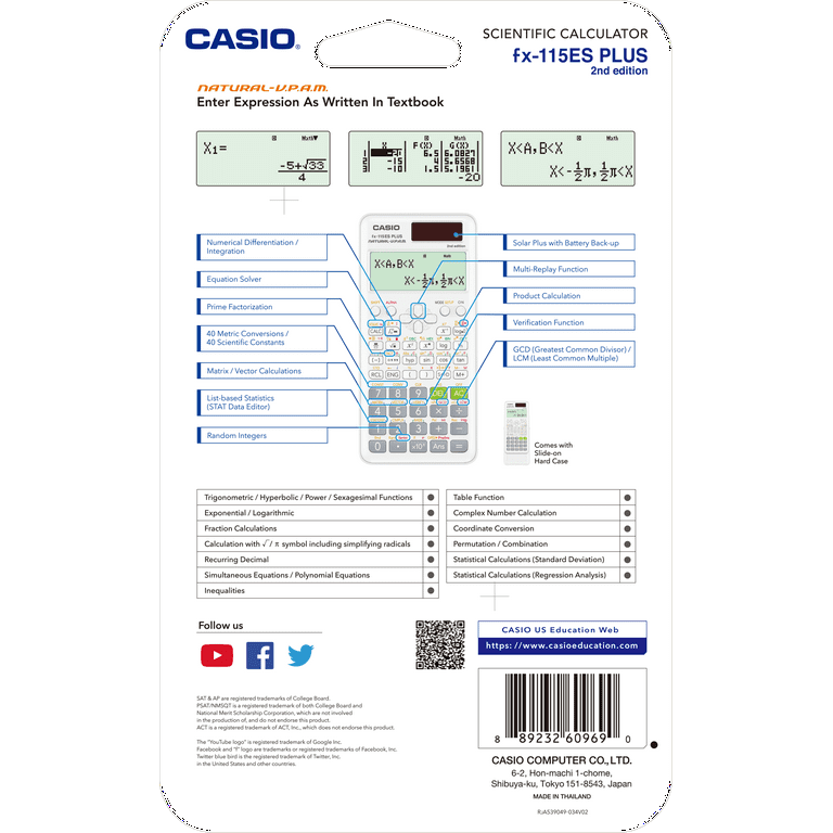 Fx 115es Plus Casio Derivative Casio FX 115ES Plus Scientific