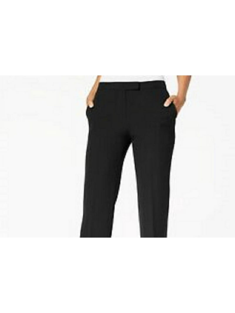 DKNY Women's Stretch Crepe Essex Straight Leg Dress Pants Black Size 4 -  Walmart.com