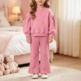 thumbnail image 2 of Linfrsh Toddler Outfits Girls' Set Clothing Baby Spring and Colored Hoodie Flared Pants Two Piece Cotton Set, 2 of 4