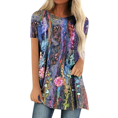 

Long Sleeve Shirts for Women Long Sleeve Crop Top Women Crewneck T Shirts Vintage Print Tees Short Sleeve T Shirt Blouse Tops Going Out Tops Savings Deals Square Neck Tops for Women Purple 2XL