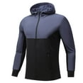 thumbnail image 3 of Timoontee Men's Cardigan Athletic Hoodies Long Sleeve Zip Up Pullover Tops Outdoor Casual Workout Sweatshirts Color Block Hooded Sweatshirts Blue M, 3 of 7