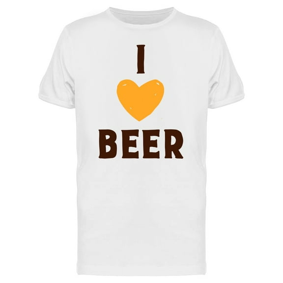 I Love Beer Yellow Heart Tee Men's -Image by Shutterstock