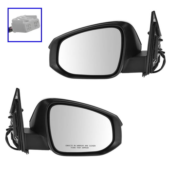 TRQ Mirrors Black Power Heated Turn Left & Right Pair Set for 13-15 Toyota Rav4 MRA04615