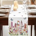 thumbnail image 3 of Table Runners 36 Inches Long Dress Scarves, Spring Floral Farmhouse Kitchen Table Runner, Short Coffee Tablerunners, Watercolor Lavender Daisy Butterflies Botanical 13x36 Inch, 3 of 9