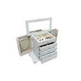 thumbnail image 4 of Modern Gray Wooden Jewelry Box with Mirror, 4 Drawers & Side Doors with Necklace Hooks, 4 of 6