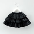 thumbnail image 2 of LIIPEE Girls Skirt Casual Summer Solid Color Layered Flowy Hem Skirt Party Tutu Dress Soft Cute Pleated Skirt Comfortable Breathable Daily Skirt,Black,5-6 Years, 2 of 5