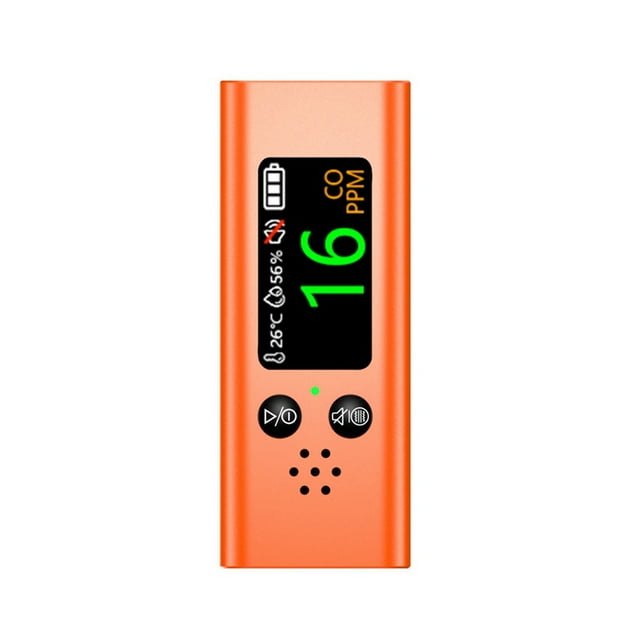 3-En-1 Detector de Monóxido de Carbono Portátil Mini CO Detector de Alarma Temperatura/Detector de Humedad para la Herramienta de Probador de Viaje Interior, B