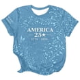 thumbnail image 4 of WAYUTE Womens 250 Anniversary USA Shirt National Flag Colors Casual Fashion Printed Crewneck Short Sleeve Shirts Independence Day T-Shirts, 4 of 4