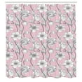thumbnail image 2 of Ambesonne Pink and Grey Shower Curtain, Soft Yoga Botanical, 69"Wx75"L, Rose Pale Grey, 2 of 4