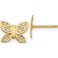 thumbnail image 1 of 14K Yellow Gold Polished Butterfly Post Earrings (7.45 X 9.25) Made In Spain ye1754, 1 of 5