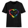 thumbnail image 4 of EQWLJWE Heart Shirts Tops Womens Valentine's Day T Shirt Short Sleeve Mother's Day Graphic Print Tee, 4 of 4