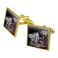 thumbnail image 1 of Aquarius Water-Bearer Zodiac Sign Horoscope in Space Square Cufflink Set - Silver or Gold, 1 of 5