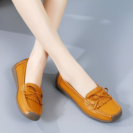 Xysaqa Women Flats Shoes  Ballets Shoes for Girls Women s Versatile Flat Shoes Soft Bottom Large Size Casual Color Shoes Leather Shoes Womens Slip on Shoes Savings!