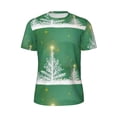 thumbnail image 5 of Wukai Christmas Green Print Men's Short-Sleeved Mesh T-Shirt,Quick-Dry Short Sleeve Workout T-Shirt-X-Large, 5 of 8