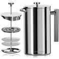 thumbnail image 1 of Utopia Kitchen Cafetera de prensa francesa de acero inoxidable de 32 onzas, cafetera de prensa francesa, cafetera de prensa francesa para camping, prensas de café portátiles de viaje en frío, regalos, 1 of 5