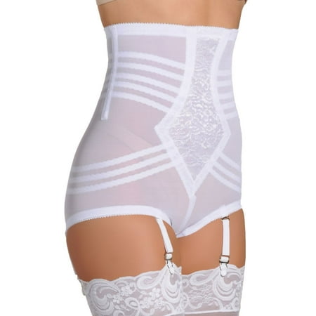 

Women s Rago 6101 Shapette No Roll High Waist Brief with Zipper (White 6X)