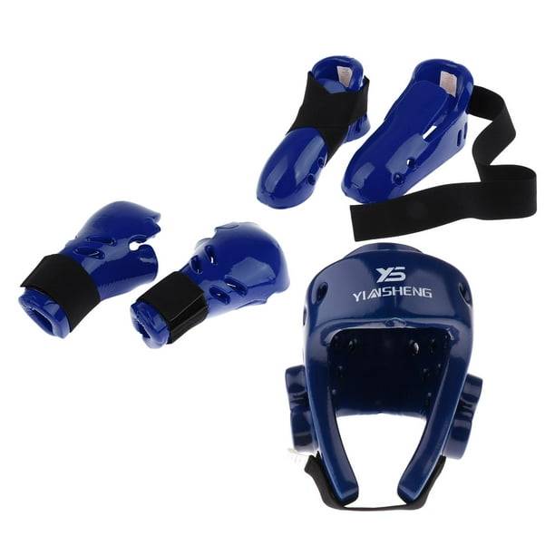 Protector facial de boxeo Cola Guantes y Pie Protector Karate Sparring Cabeza L Mano S Equipo de protección