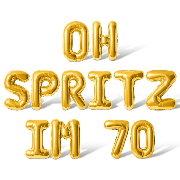 Letter Balloons - OH SPRITZ IM 70 16" Inch Alphabet Letters Foil Mylar Balloon 70th Birthday Party Banner (Gold)