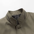thumbnail image 3 of SWSMCLT Men's Long Sleeve Casual Jackets & Coat Button Down Single Breasted Windbreaker Lightweight Slim Fit Fall Top Winter Mock Neck Fashion Khaki Large, 3 of 5