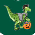 thumbnail image 4 of Inktastic Trick or Treat Franken-Raptor Boys or Girls Baby Bib, 4 of 4