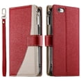 thumbnail image 2 of Funda cartera GANGXUN para iPhone SE 2020/2022 , cuero PU con tarjetero, cremallera, correa de mano, soporte y protección 401°, 2 of 6