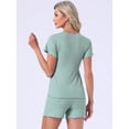 thumbnail image 4 of DARING DIVA Women's Nursing Modal Short Sleeves Postpartum Pajama Sets M Green, 4 of 7