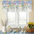 thumbnail image 6 of Valances for Windows Farm Flower Green Eucalyptus Leaves Rod Pocket Short Curtain for Bathroom Living Room Bedroom Hydrangeas Floral on White 1 Panel 54x18in, 6 of 9