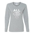 thumbnail image 2 of Wild Bobby All I Need is Jesus & Coffee Inspirational/Christian Women Graphic Long Sleeve Tee, Heather Grey, X-Large, 2 of 6