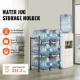thumbnail image 2 of KFFKFF Triple Layered Water Container Stand, 5 Gallon Water Bottle Organizer, Dual Line Water Bottle Storage for 6 Bottles, Robust Water Container Stand for Kitchen, Office, Living Room, Black, 2 of 9