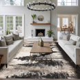 thumbnail image 4 of Forest Deer Large Area Rugs for Bedroom Living Room, Non Slip Carpet Bedside Rug, Rustic Country Wildlife Woodland Black Beige Rectangular Floor Cover Kitchen Accent Rug 8'x10' for Dining Room/Office, 4 of 9