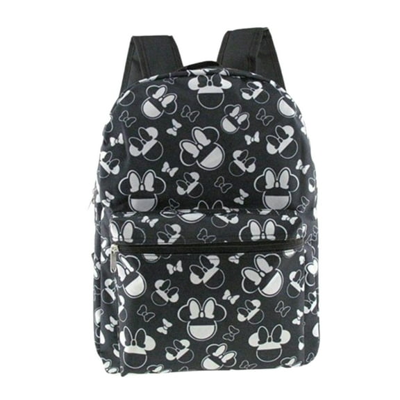 Disney Minnie Mouse Allover Print Black Large School Backpack