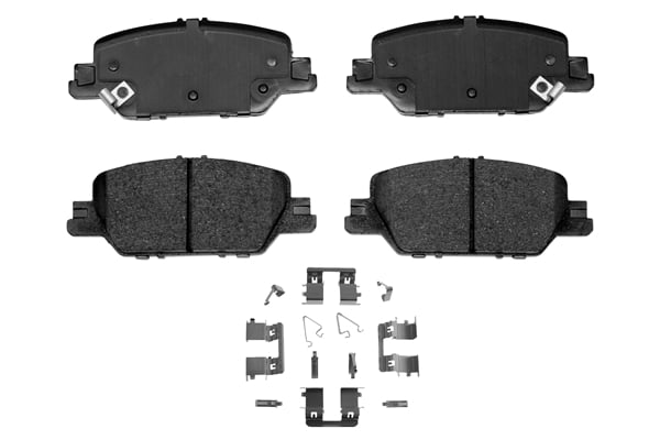 Akebono Pro-ACT Ultra-Premium Ceramic Brake Pads – Front & Rear Set, Low Dust, ACT1118/ACT1391A