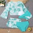 thumbnail image 2 of Ymyiu Bikini for Girls Girls Tankini Sets Rash Guard Bathing Set 3 Piece Bikini Swimsuit with Cover Up Beach Skirt Swimwear Size 11-12 Years (Blue,11-12 Years), 2 of 4