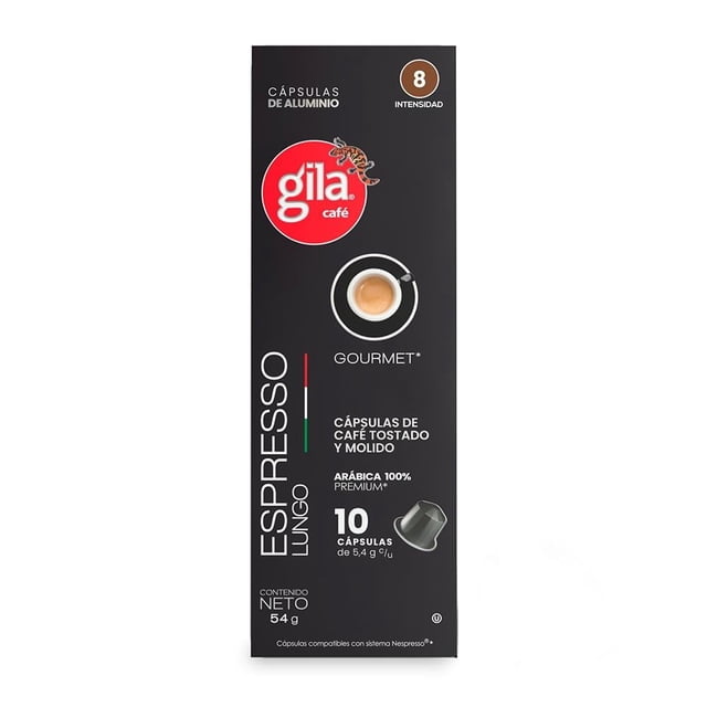 Cápsulas de Café Gila Espresso Lungo Compatibles con Sistema Nespresso 54 g