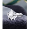 thumbnail image 3 of Silvago Jewel 0.75 Ct Lab Created Pear Cut Diamond Engagement Ring -14K White Gold Over Cluster Rings - Bridal Set Engagement Wedding Rings for Women's - 7th Year Anniversary Gifts for Mother, 3 of 9