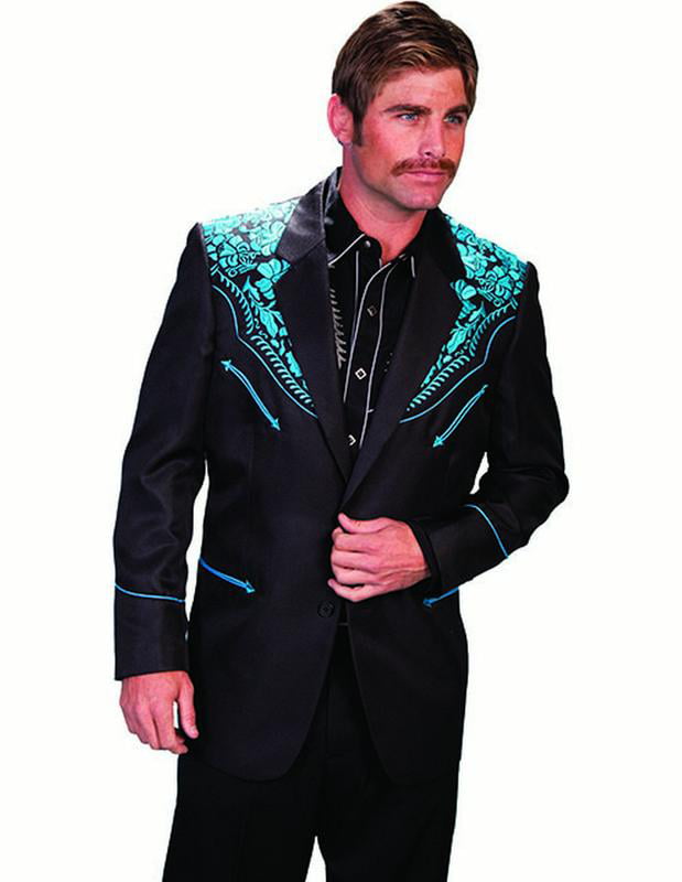 Scully Western Blazer Mens Suit Coat Button Front Embroidery P-806L ...