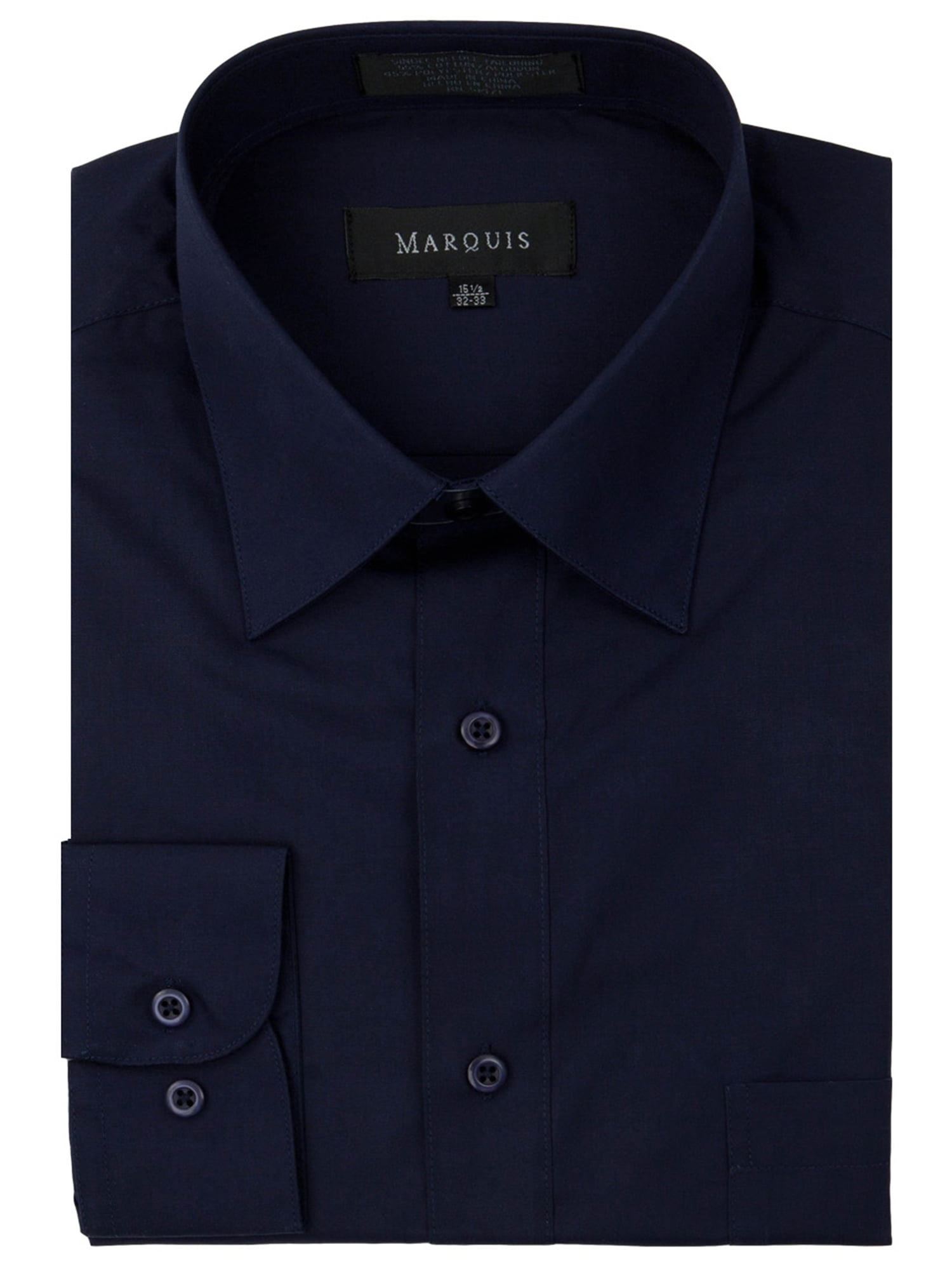 Marquis - Marquis Men's Long Sleeve Regular Fit Dress Shirt - Walmart ...
