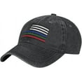 thumbnail image 2 of Police Military and Fire Thin Line American Flag Hat Adjustable Baseball Cap Dad Cap Unisex Hat Black, 2 of 7
