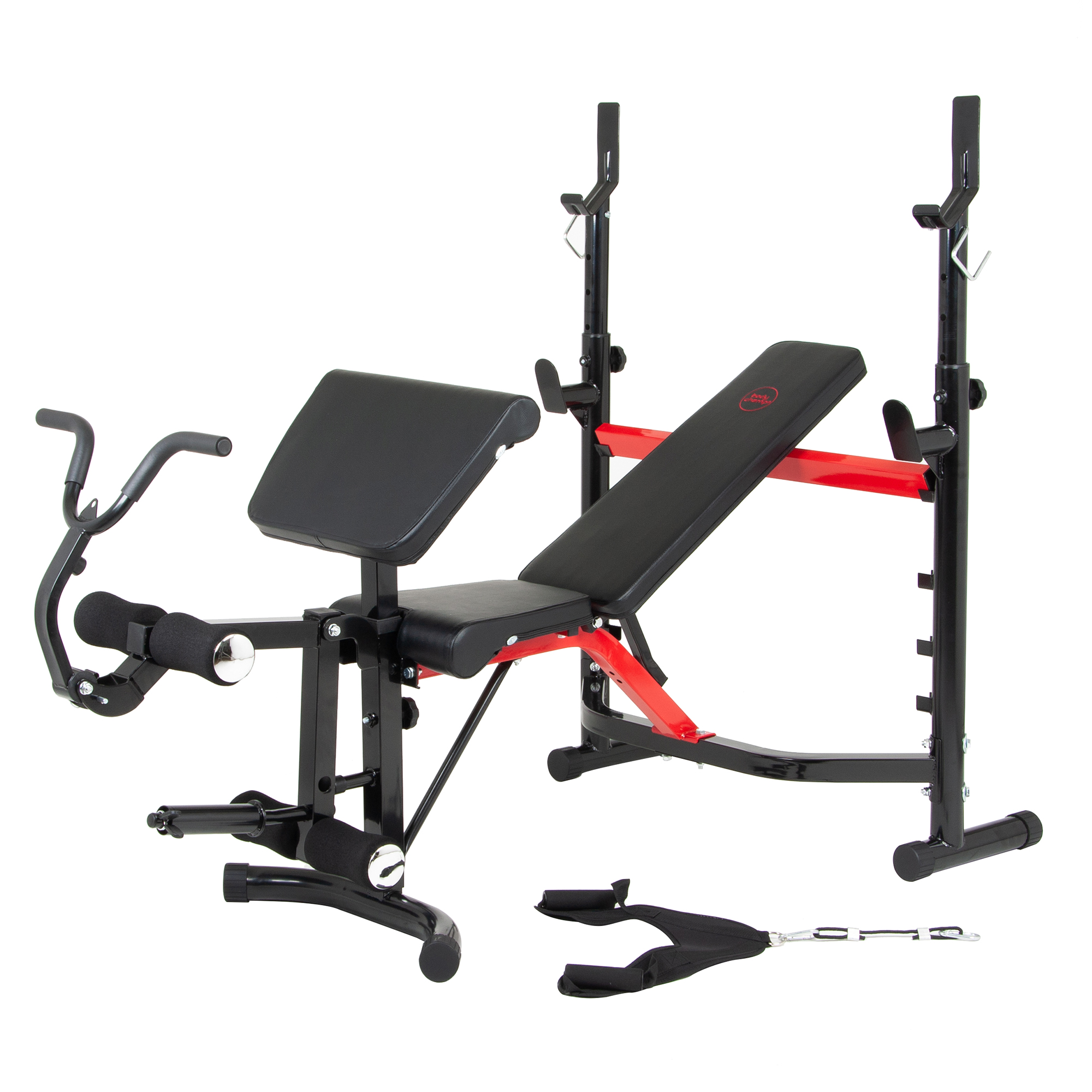 Body Champ Olympic Weight Bench with Arm Curl and Curl Bar Attachment