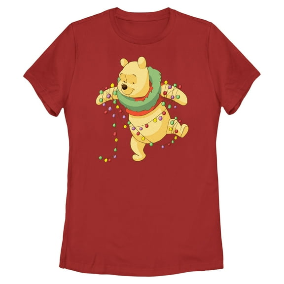 Womens Winnie the Pooh Christmas Lights Tangle T Shirt